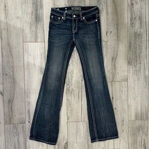 Rock & Roll Cowgirl Girl’s Americana Embroidered Dark Wash Bootcut Jeans